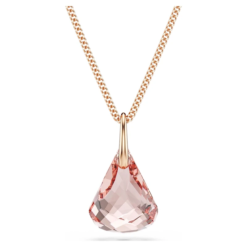 Lunar drop pendant, Rose gold-tone plated by SWAROVSKI