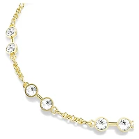 Swarovski Remix Collection strand, Round cut, White, Gold-tone plated by SWAROVSKI