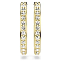 Sommerset hoop earrings, Small, White, Gold-tone plated by SWAROVSKI