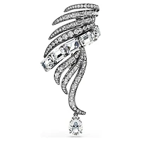 The Vienna Collection brooch, Feather, White, Ruthenium plated by SWAROVSKI
