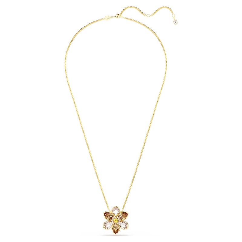 Idyllia pendant and brooch, Mixed cuts, Flower, Multicoloured, Gold-tone plated by SWAROVSKI