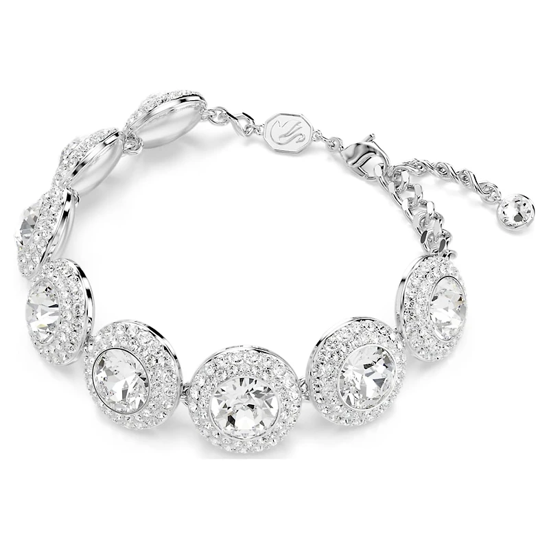 Una Angelic bracelet, White, Rhodium plated by SWAROVSKI