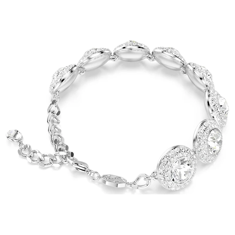 Una Angelic bracelet, White, Rhodium plated by SWAROVSKI