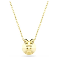 Bella V pendant, Round cut, Green, Gold-tone plated by SWAROVSKI