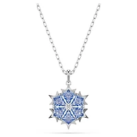Magic pendant, Snowflake, Blue, Rhodium plated by SWAROVSKI