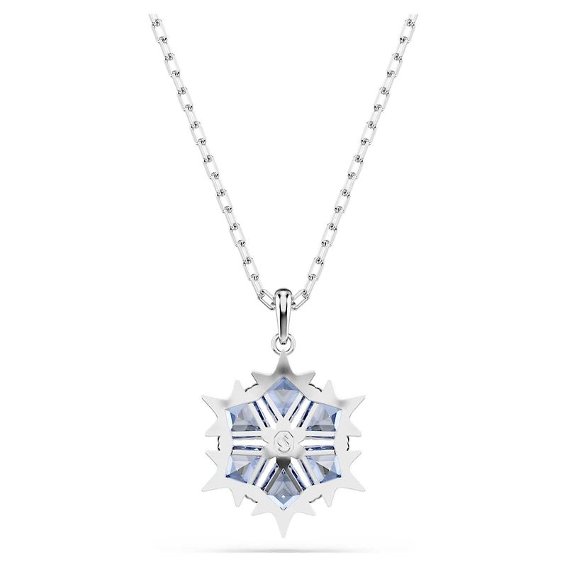 Magic pendant, Snowflake, Blue, Rhodium plated by SWAROVSKI