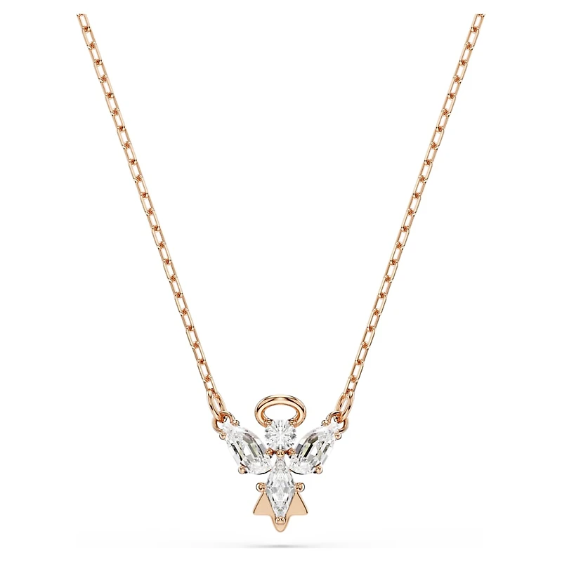 Magic necklace, Angel, White, Rose gold-tone plated by SWAROVSKI