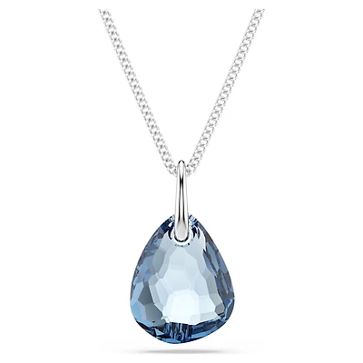 Galet pendant, Blue, Rhodium plated by SWAROVSKI