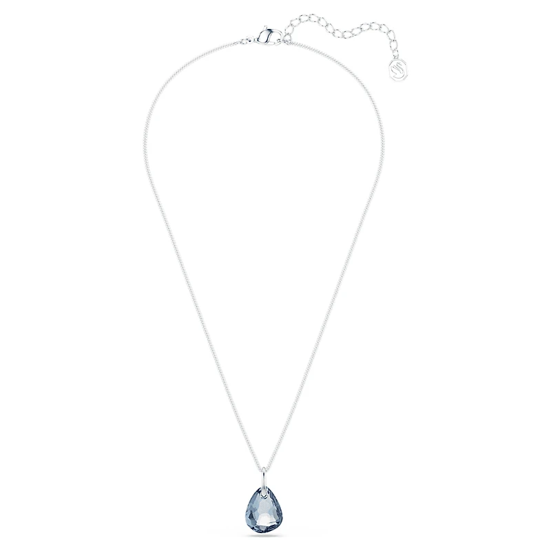 Galet pendant, Blue, Rhodium plated by SWAROVSKI