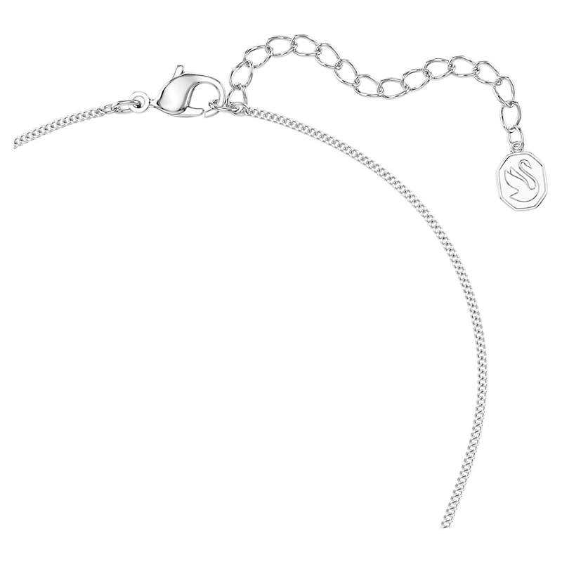 Galet pendant, Blue, Rhodium plated by SWAROVSKI