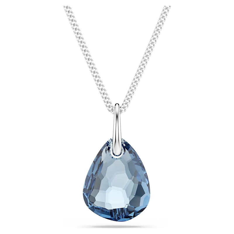 Galet pendant, Blue, Rhodium plated by SWAROVSKI