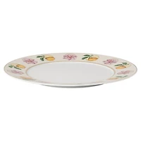 Idyllia dinner plate, Porcelain, Crystal print motif, lily citron, Multicoloured by SWAROVSKI