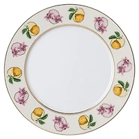 Idyllia dessert plate, Porcelain, Crystal print motif, Lily citron, Multicolored by SWAROVSKI