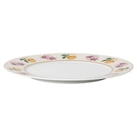 Idyllia dessert plate, Porcelain, Crystal print motif, Lily citron, Multicolored by SWAROVSKI