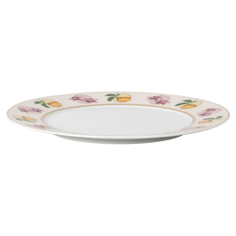 Idyllia dessert plate, Porcelain, Crystal print motif, lily citron, Multicoloured by SWAROVSKI