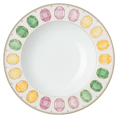 Idyllia soup plate, Porcelain, Crystal print motif, Gemstone, Multicolored by SWAROVSKI