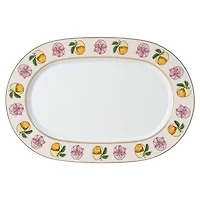 Idyllia platter, Porcelain, Crystal print motif, lily citron, Small, Multicoloured by SWAROVSKI