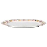 Idyllia platter, Porcelain, Crystal print motif, lily citron, Small, Multicoloured by SWAROVSKI