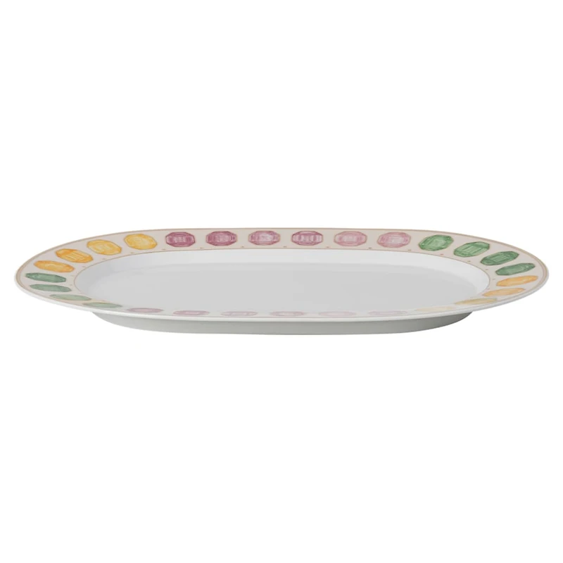 Idyllia platter, Porcelain, Crystal print motif, gemstone, Large, Multicoloured by SWAROVSKI