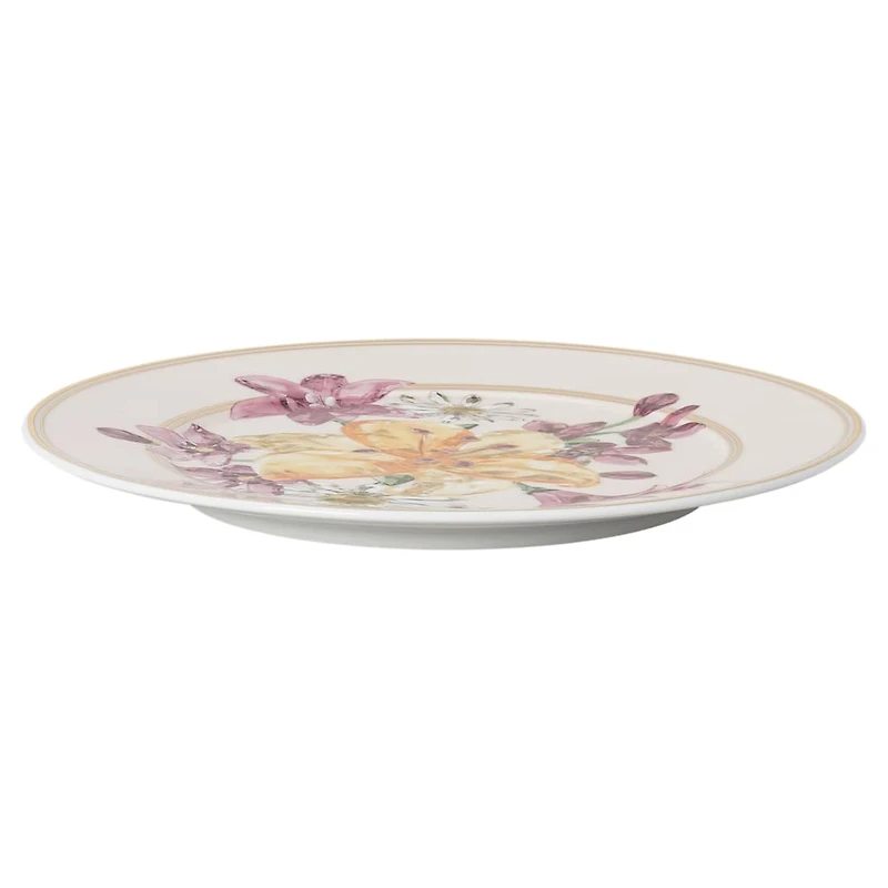 Idyllia bread plate, Porcelain, Crystal print motif, bouquet, Multicoloured by SWAROVSKI