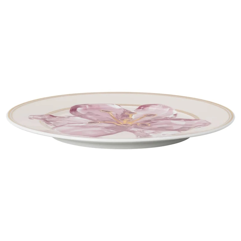 Idyllia bread plate, Porcelain, Crystal print motif, lily, Purple by SWAROVSKI