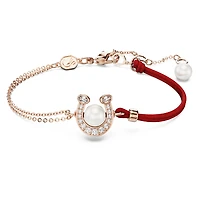 Symbolica bracelet, Crystal pearl, Pavé, Horseshoe, White, Rose gold-tone plated by SWAROVSKI