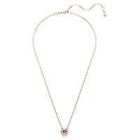 Symbolica pendant, Round cut, Pavé, Horseshoe, Red, Rose gold-tone plated by SWAROVSKI