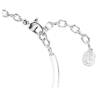 Symbolica bangle, Round cut, Pavé, Horseshoe, Blue, Rhodium plated by SWAROVSKI