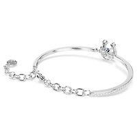 Symbolica bangle, Round cut, Pavé, Horseshoe, Blue, Rhodium plated by SWAROVSKI