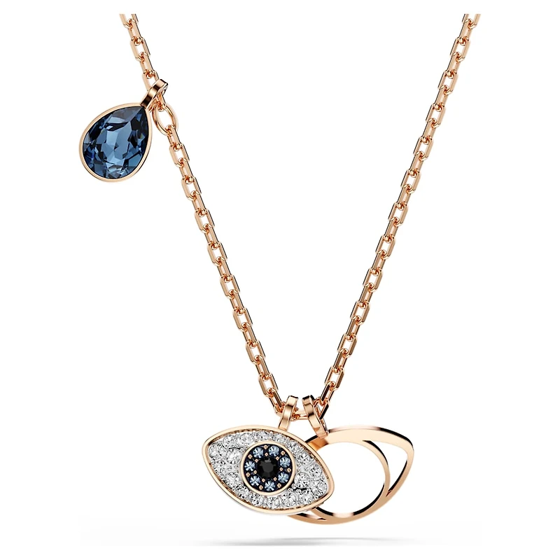 Symbolica pendant, Eye, Multicoloured, Rose gold-tone plated by SWAROVSKI