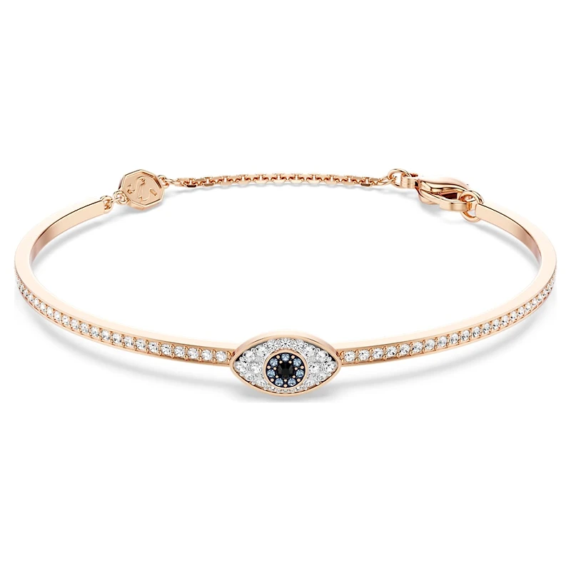 Symbolica bangle, Eye, Multicoloured, Rose gold-tone plated by SWAROVSKI