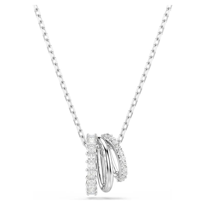 Hyperbola pendant, Round cut, White, Rhodium plated by SWAROVSKI