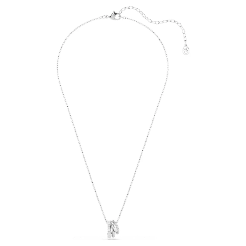 Hyperbola pendant, Round cut, White, Rhodium plated by SWAROVSKI