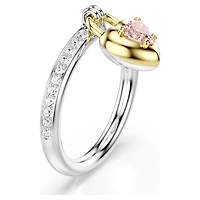 Idyllia motif ring, Mixed cuts, Heart, Pink, metal finish by SWAROVSKI