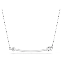 Idyllia pendant, Mixed cuts, Arrow, White, Rhodium plated by SWAROVSKI