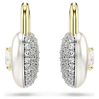 Idyllia drop earrings, Mixed cuts, Heart, White, Gold-tone plated by SWAROVSKI