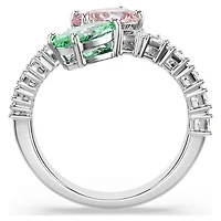 Ariana Grande x Swarovski open ring, Mixed cuts, Multicoloured, Rhodium plated by SWAROVSKI