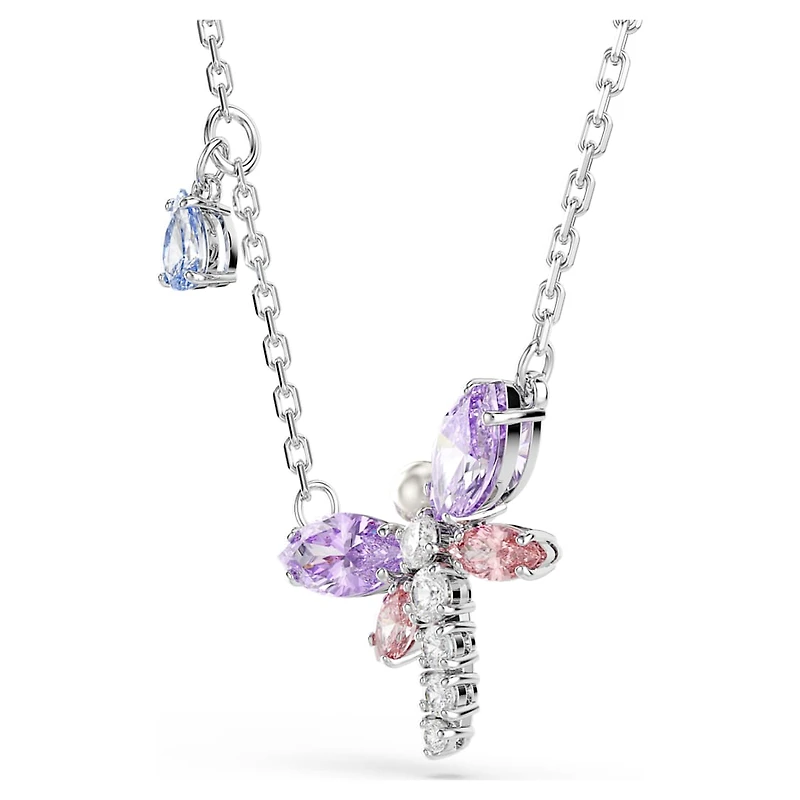 Ariana Grande x Swarovski pendant, Mixed cuts, Dragonfly, Multicoloured, Rhodium plated by SWAROVSKI