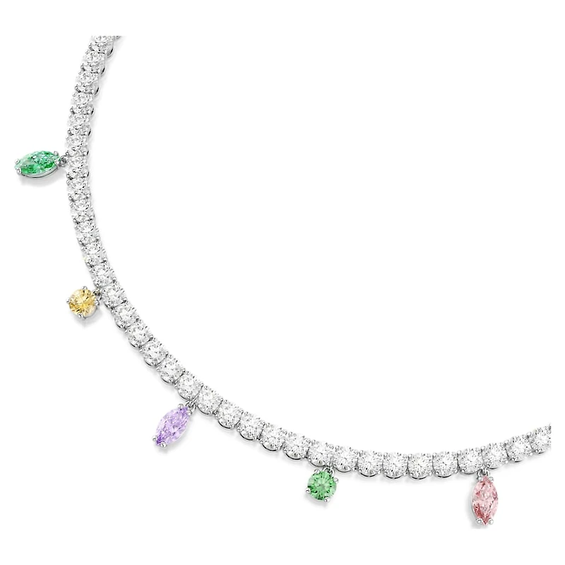 Ariana Grande x Swarovski necklace, Mixed cuts, Multicoloured, Rhodium plated by SWAROVSKI