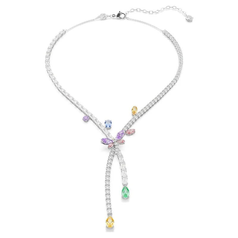 Ariana Grande x Swarovski necklace, Mixed cuts, Dragonfly, Multicoloured, Rhodium plated by SWAROVSKI