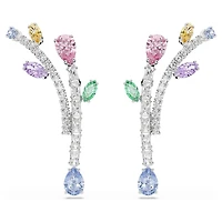 Ariana Grande x Swarovski drop earrings, Mixed cuts, Multicoloured, Rhodium plated by SWAROVSKI