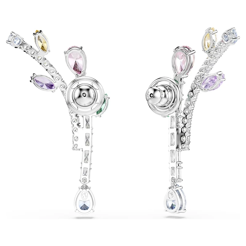 Ariana Grande x Swarovski drop earrings, Mixed cuts, Multicoloured, Rhodium plated by SWAROVSKI