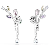 Ariana Grande x Swarovski drop earrings, Mixed cuts, Multicoloured, Rhodium plated by SWAROVSKI