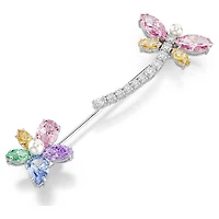 Ariana Grande x Swarovski brooch, Mixed cuts, Dragonfly, Multicoloured, Rhodium plated by SWAROVSKI