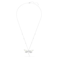 Ariana Grande x Swarovski pendant and brooch, Crystal pearl, Mixed cuts, Dragonfly, White, Rhodium plated by SWAROVSKI