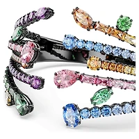 Matrix bangle, Mixed cuts, Bouquet, Multicoloured, Ruthenium plated by SWAROVSKI