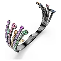Matrix bangle, Mixed cuts, Bouquet, Multicoloured, Ruthenium plated by SWAROVSKI