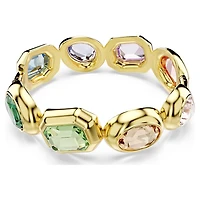 Gema cuff, Oversized crystals, Mixed cuts, Multicoloured, Gold-tone plated by SWAROVSKI
