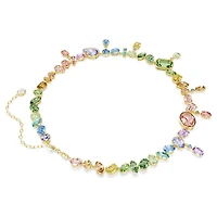 Gema necklace, Mixed cuts, Dangling crystals, Multicoloured, Gold-tone plated by SWAROVSKI