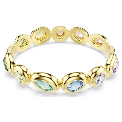 Gema bangle, Mixed cuts, Multicolored, Gold-tone plated by SWAROVSKI